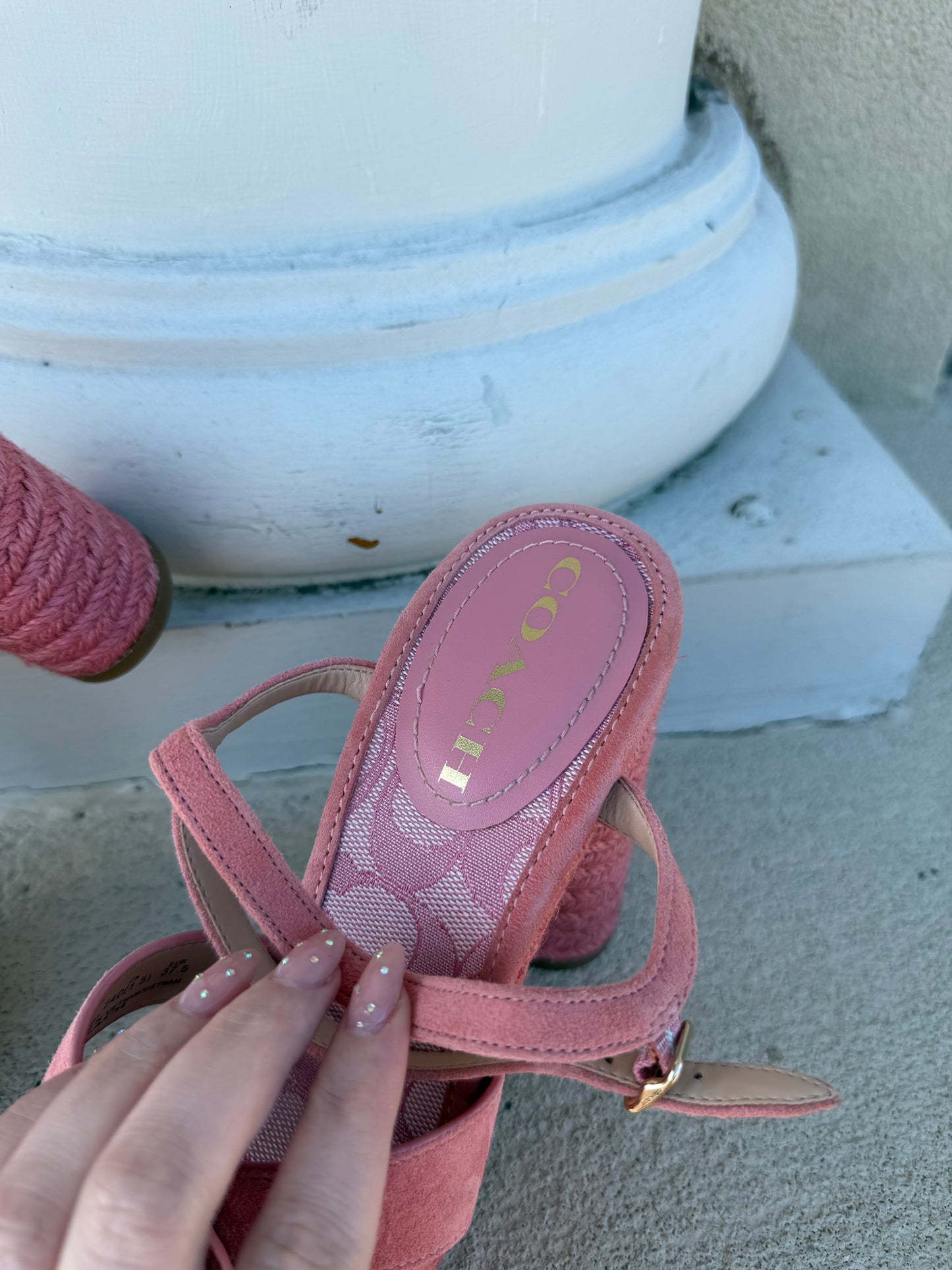 Coach pink Talina heel sandal size 7