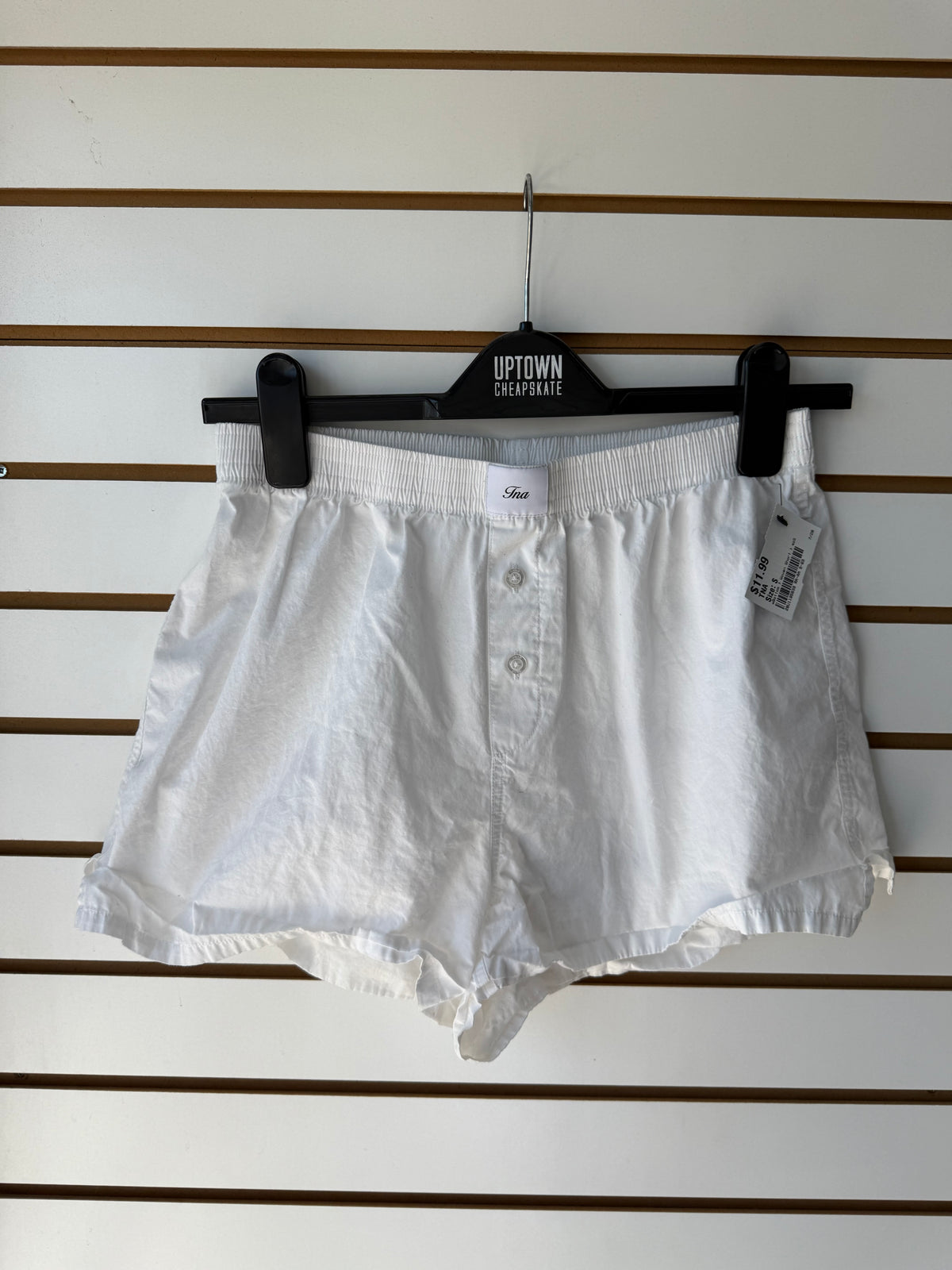 TNA Aritzia white boxer shorts size small