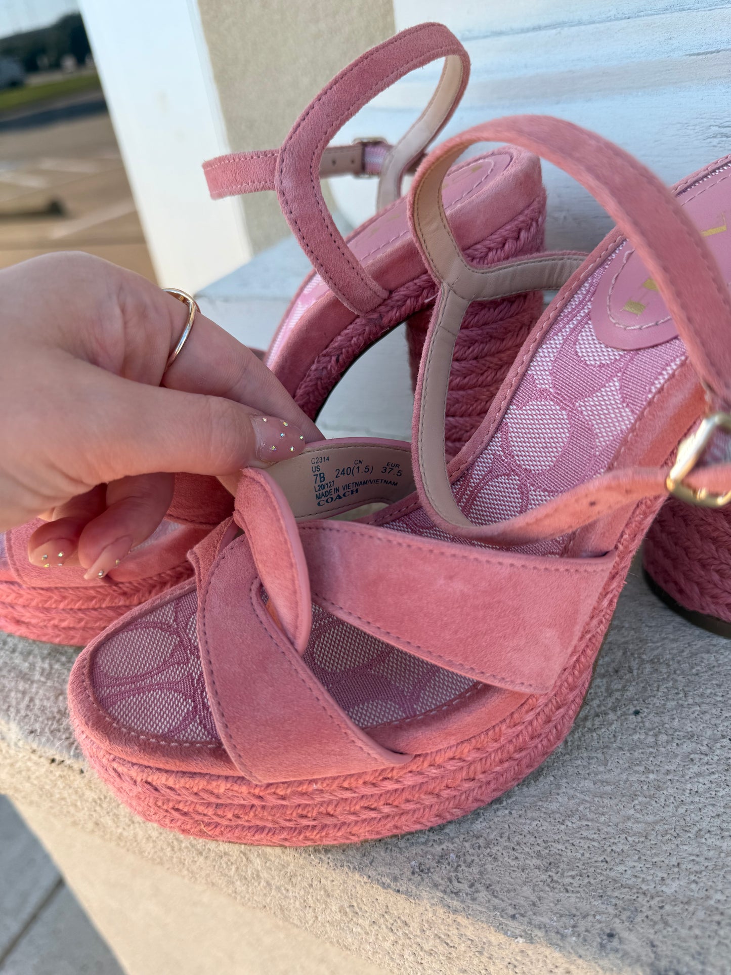 Coach pink Talina heel sandal size 7