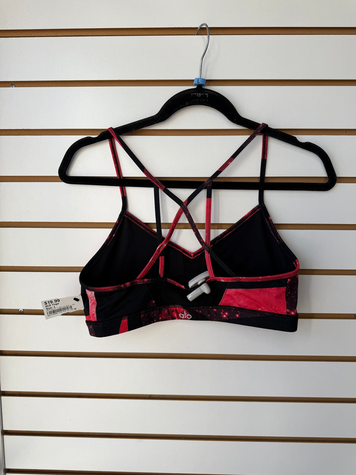ALO Yoga black & red sports bra size large (no padding)