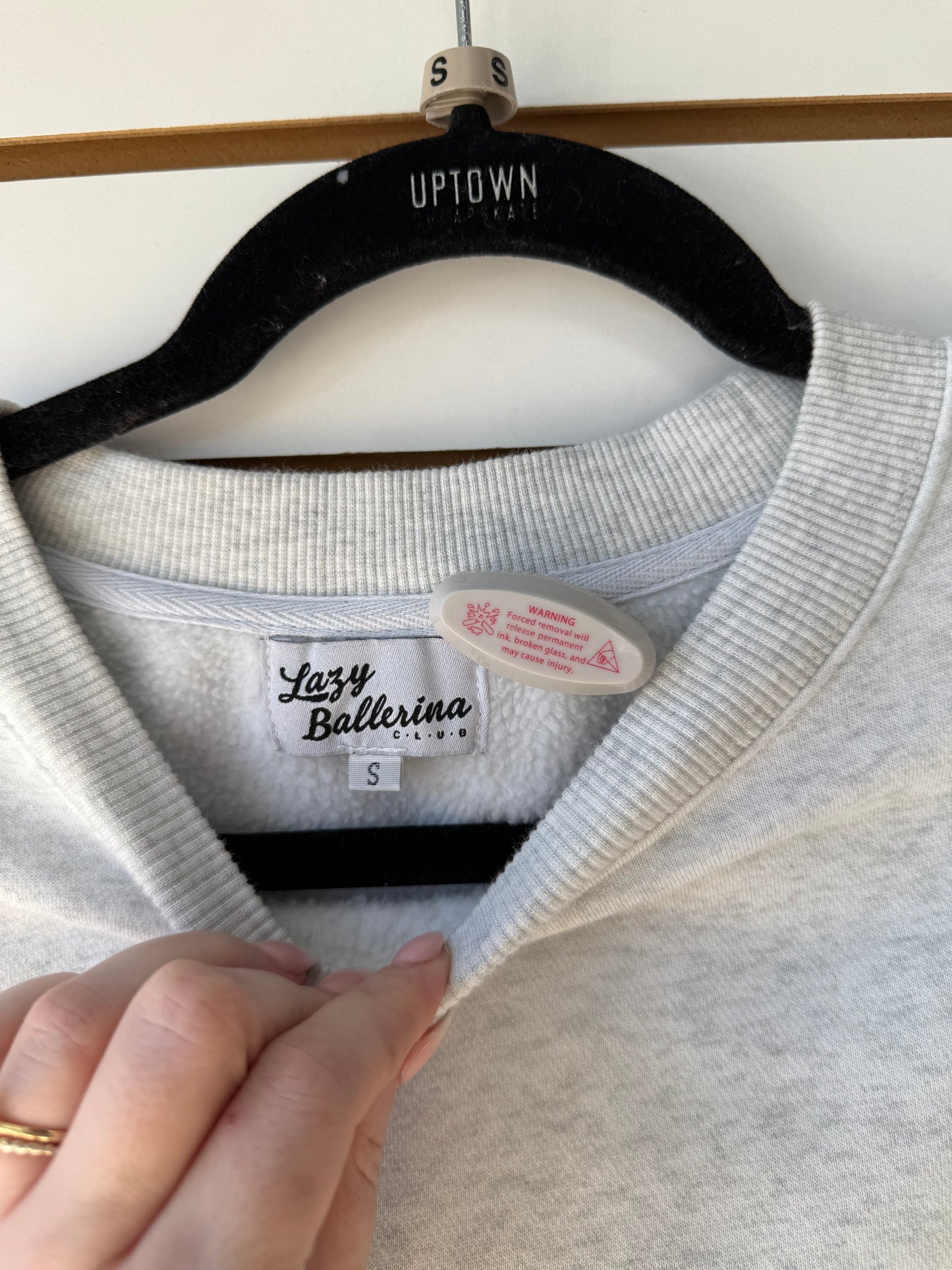 Lazy Ballerina Human gray crewneck size small
