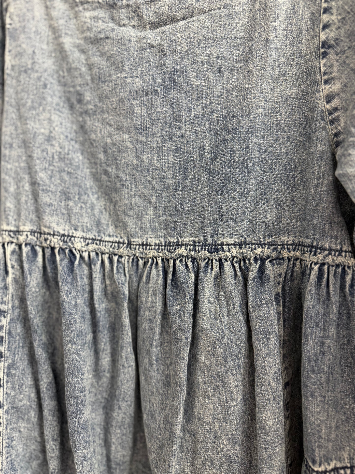 Free People Get Obsessed denim mini dress az Large