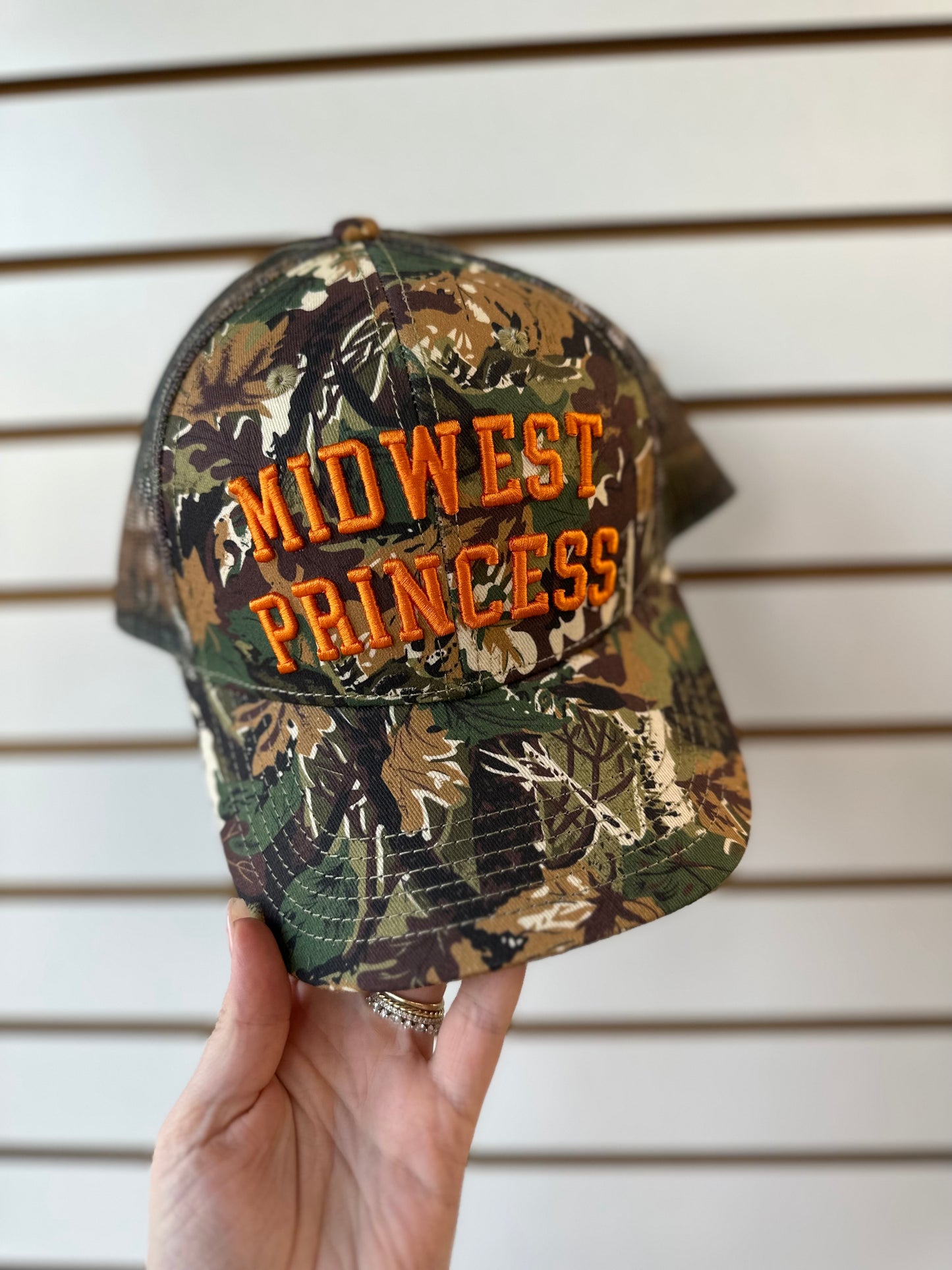 Chappell Roan Midwest Princess camo trucker hat