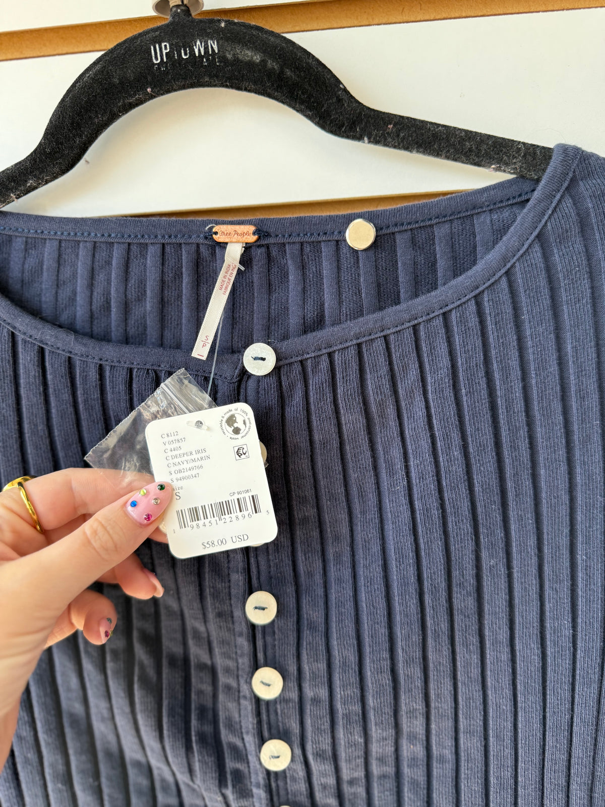 NWT Free People navy long sleeve size small