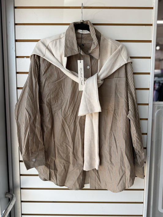 NWT Mustard Seed striped blouse size small