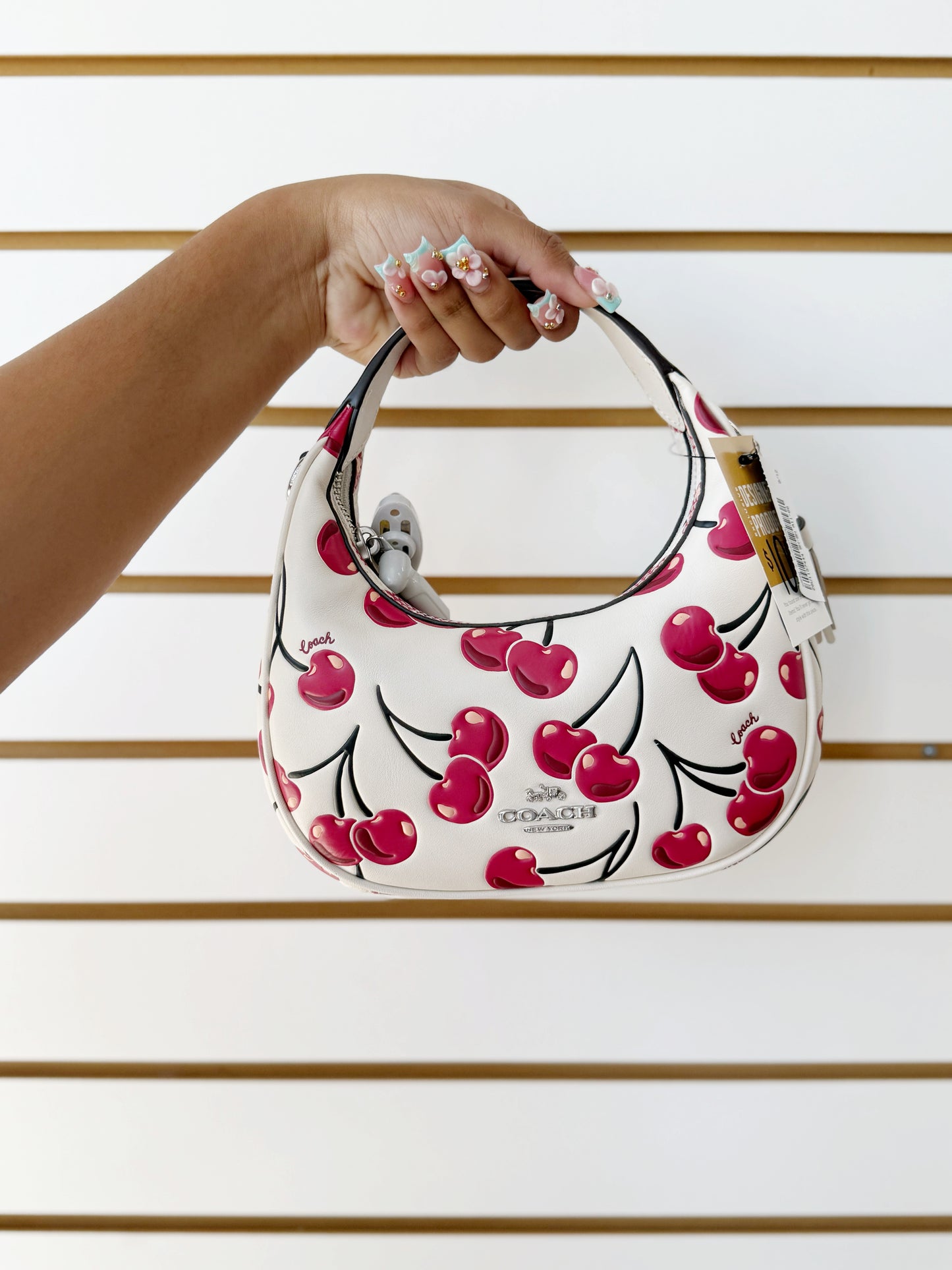 Coach cherry Carmen mini bag with crossbody strap