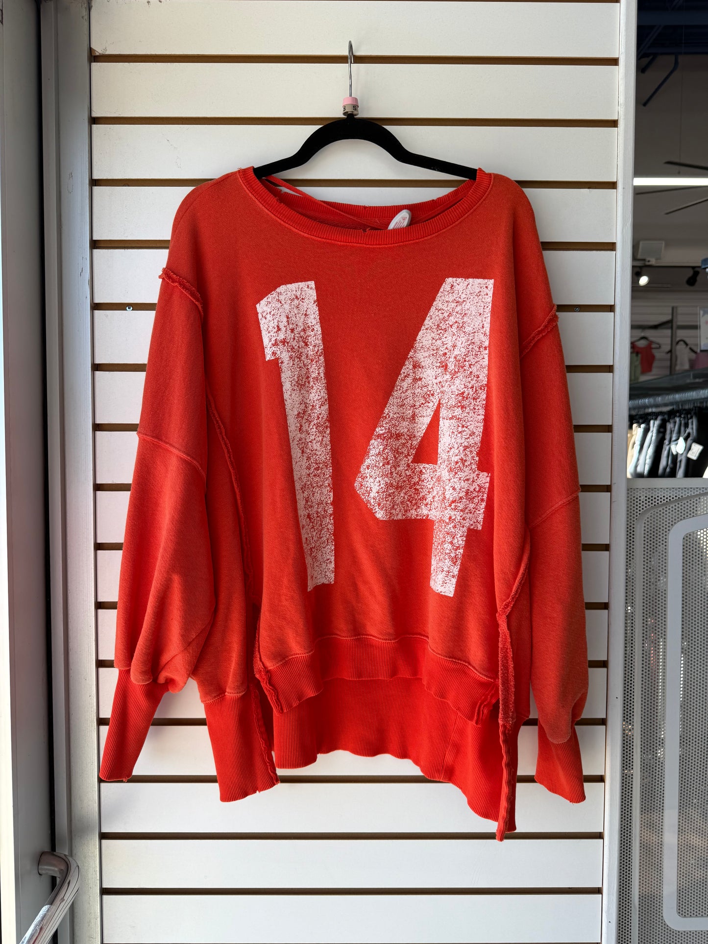 We the Free red/orange oversized pullover size small
