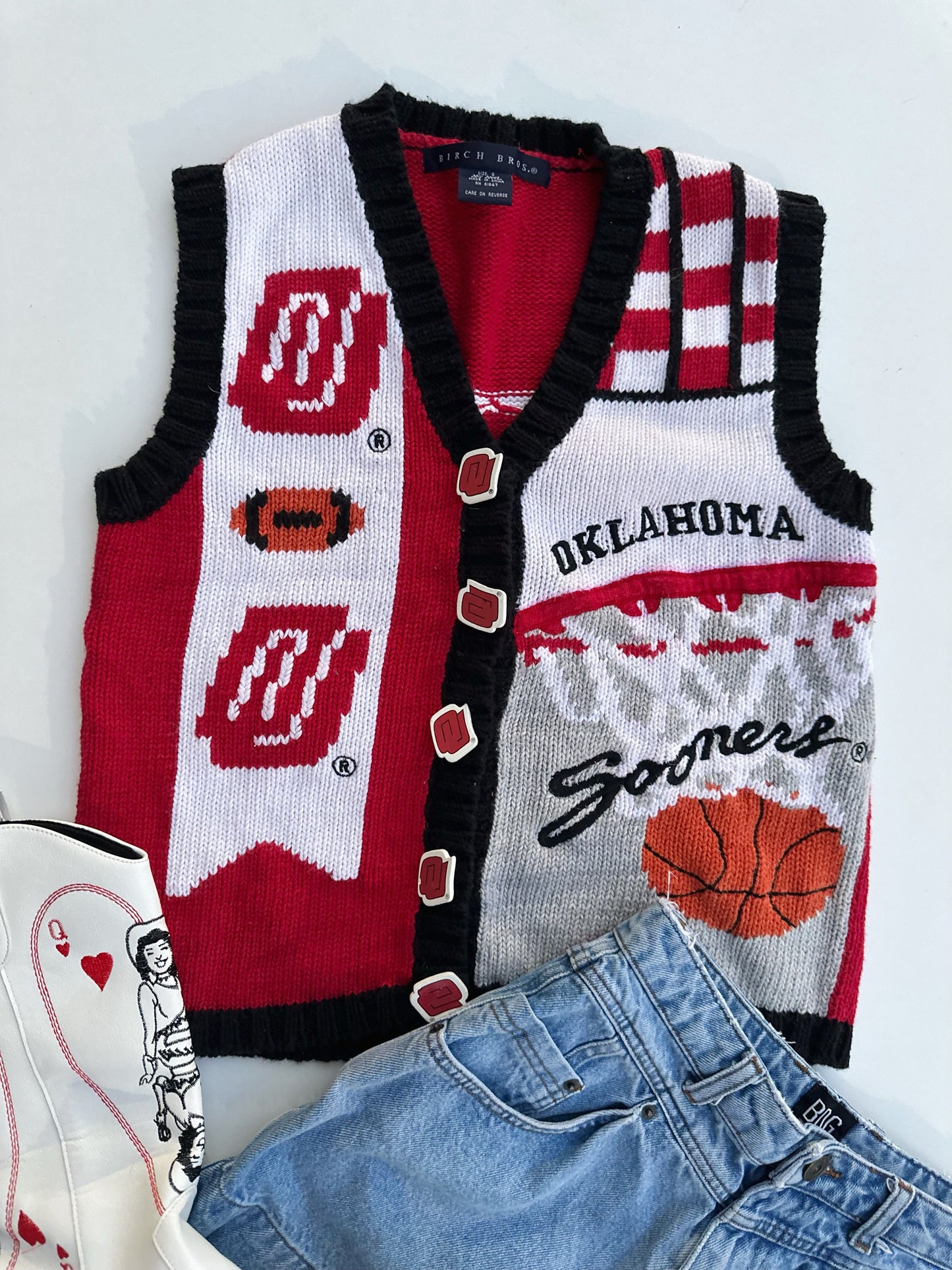 VINTAGE OU Sooners knit sweater vest size small