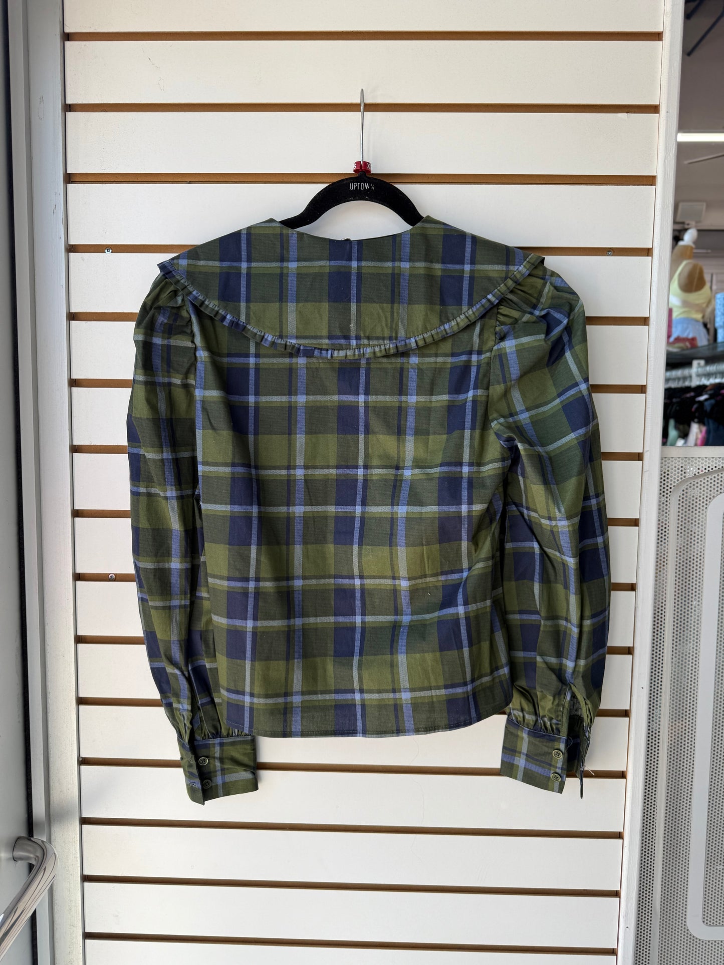 NWT We Wore What plaid collar blouse size XS