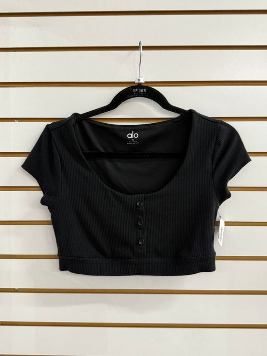 ALO Yoga black cropped tee size medium (shows light wear/pilling)