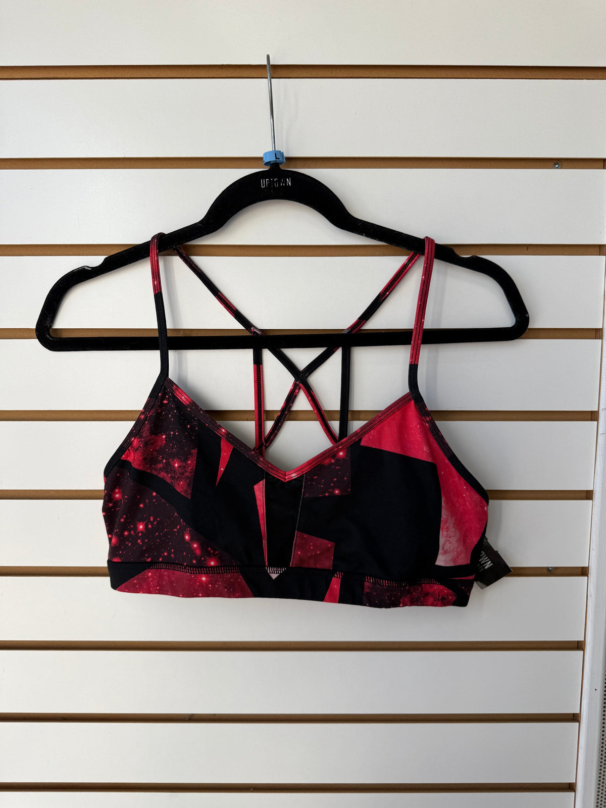 ALO Yoga black & red sports bra size large (no padding)