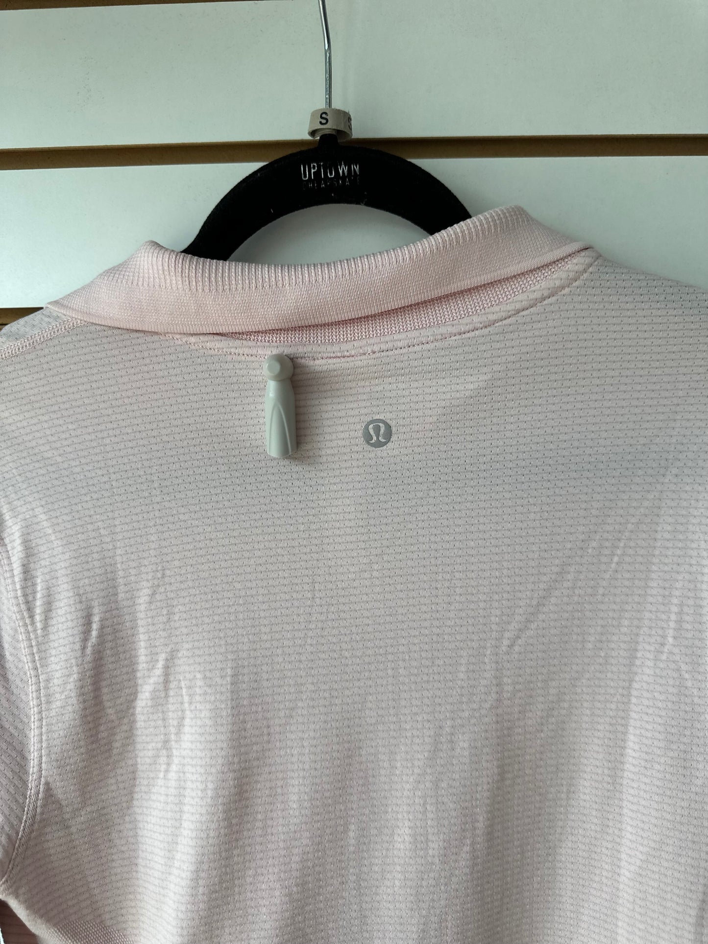 Lululemon swiftly tech cropped polo tee light pink size 4