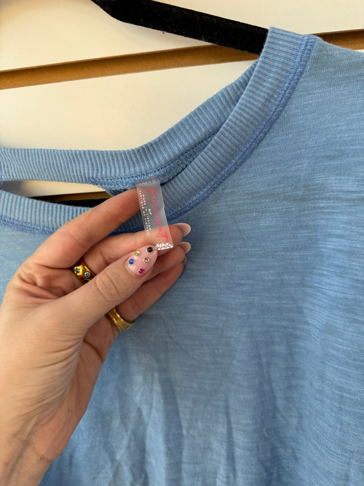 Free People Movement My Time blue tee size small