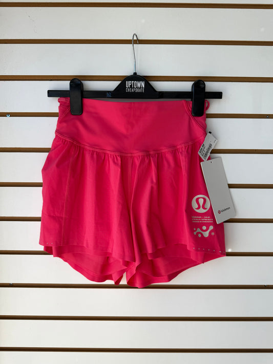 NWT Lululemon hot pink Nulux Road to Trail HR short 4” size 6
