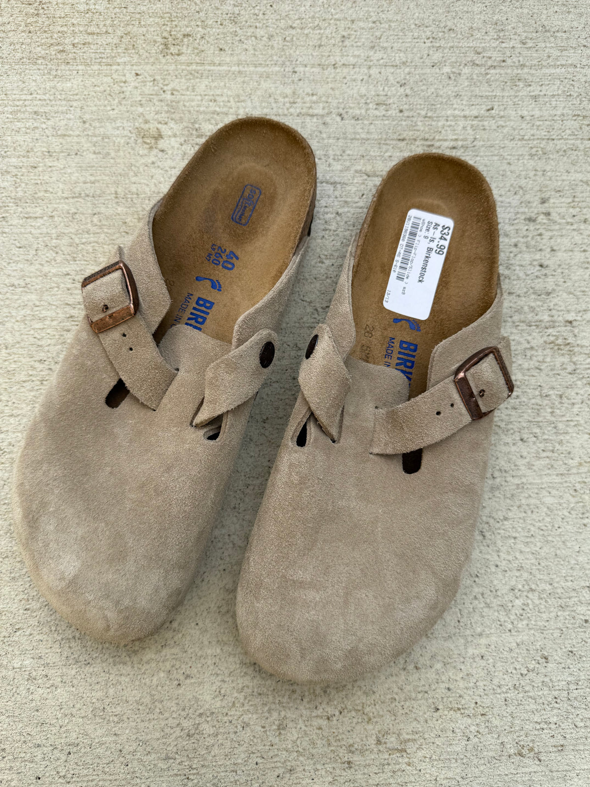 Birkenstock boston suede softbed clogs size women’s 9