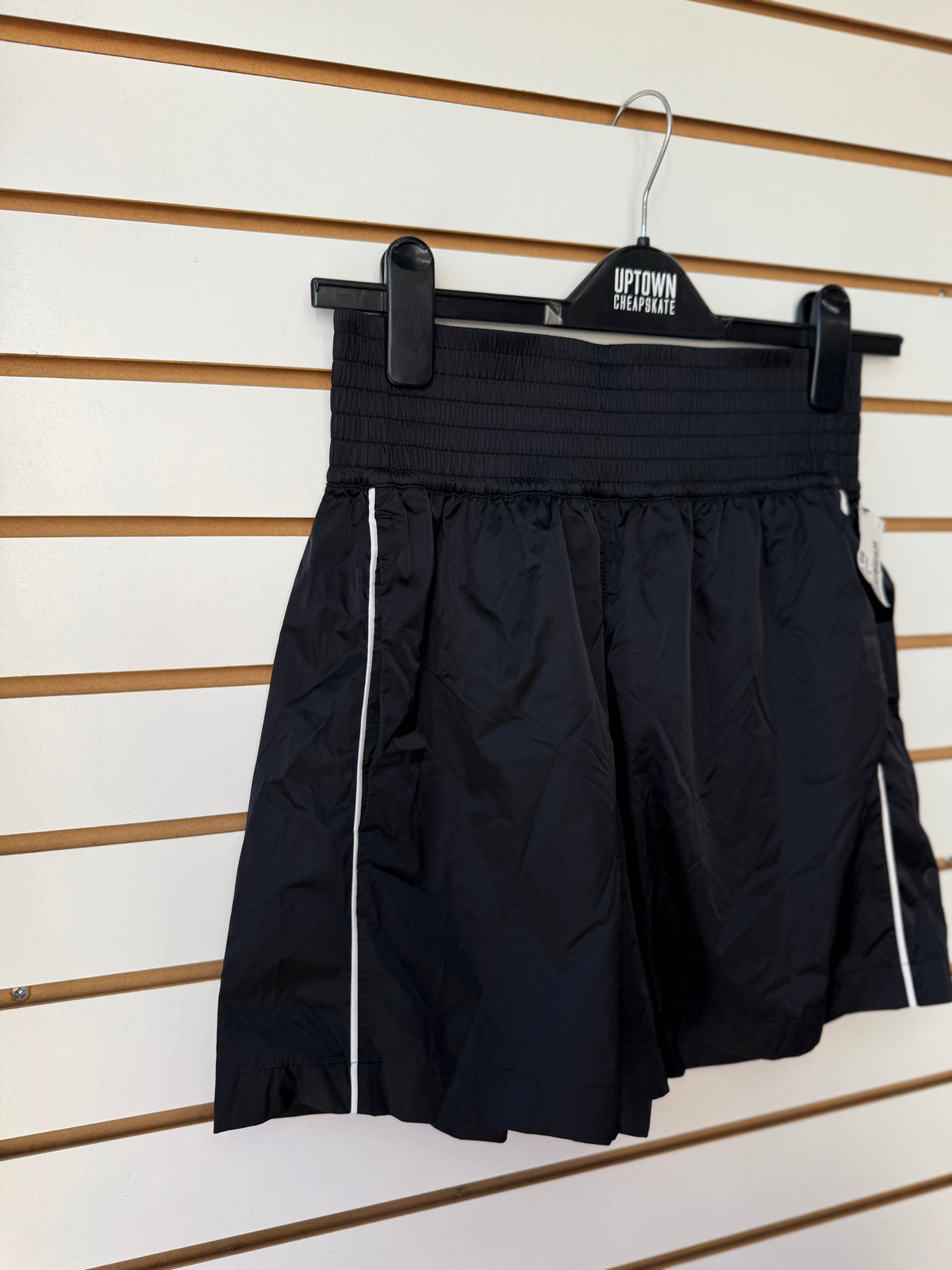 Lululemon black stretch satin shorts size S
