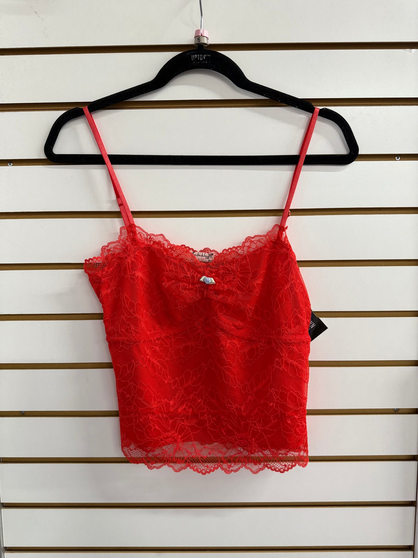NWT Intimately Free People poppy red lacey essentials tank sz S