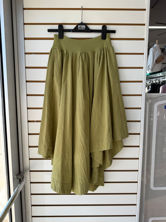 free people free-est green midi skirt size small
