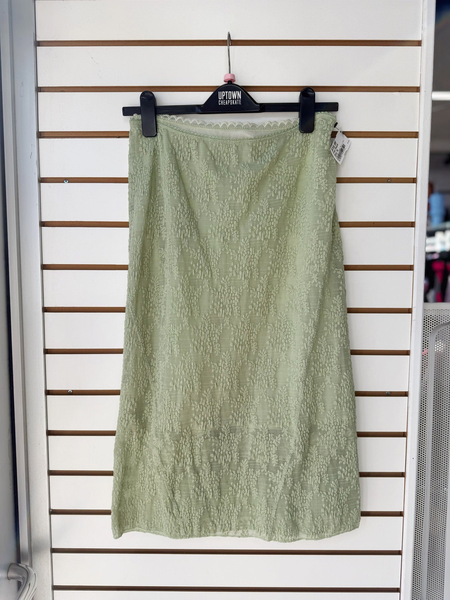 Intimately Free People green lace midi slip skirt , medium