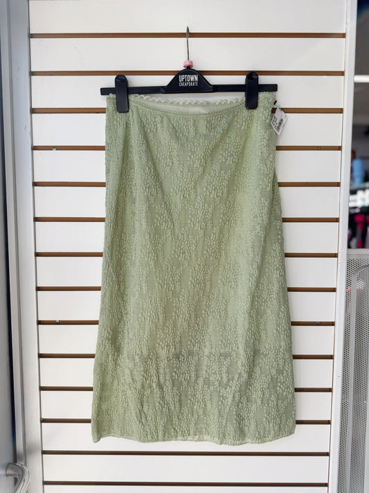 Intimately Free People green lace midi slip skirt , medium