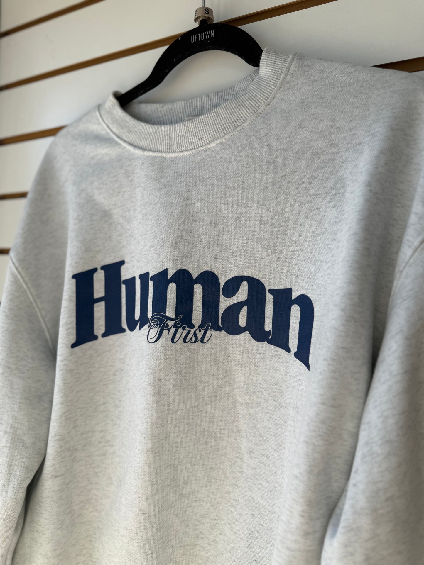 Lazy Ballerina Human gray crewneck size small