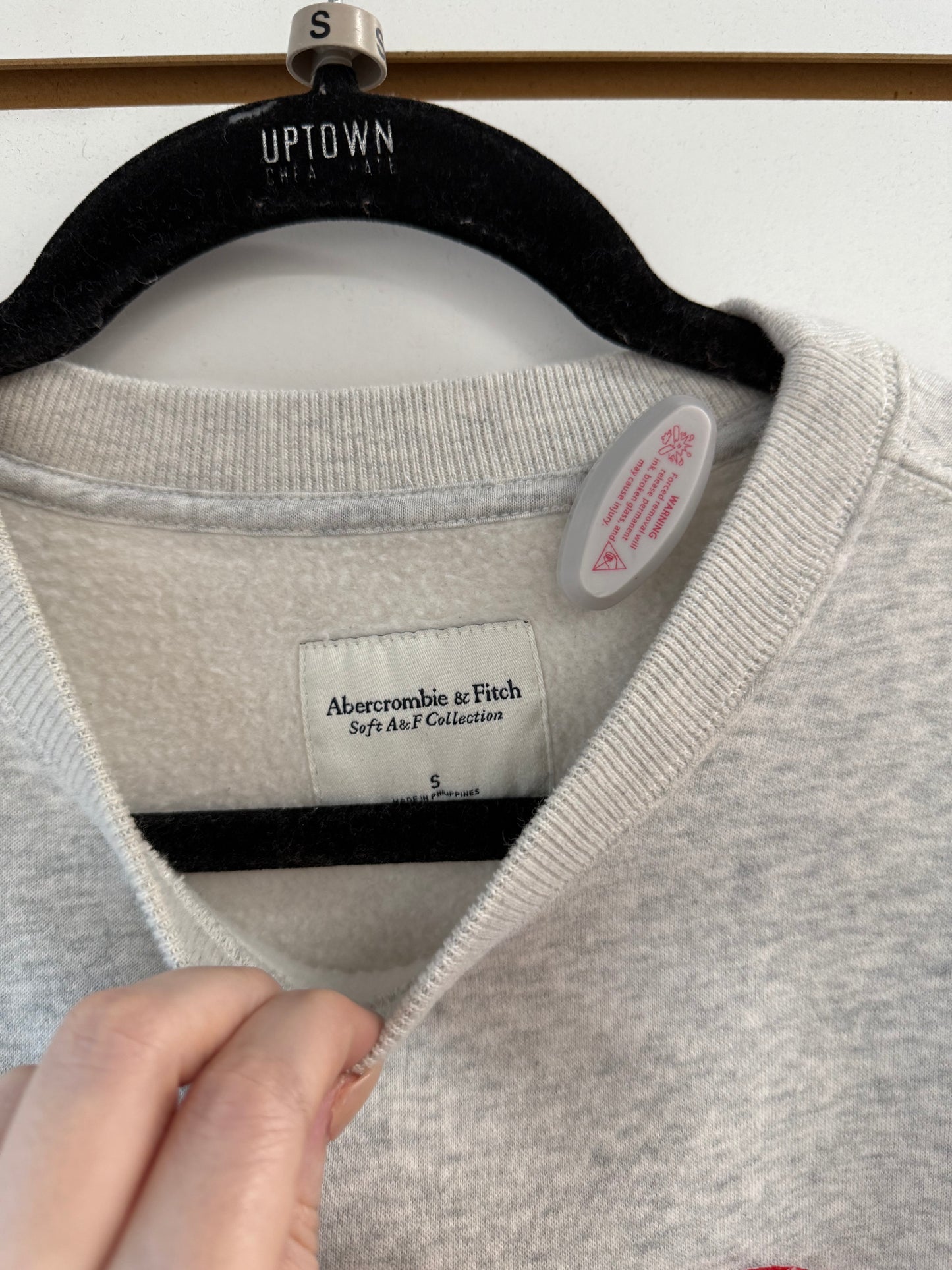 I Love Sports Abercrombie & Fitch gray oversized sweatshirt size S