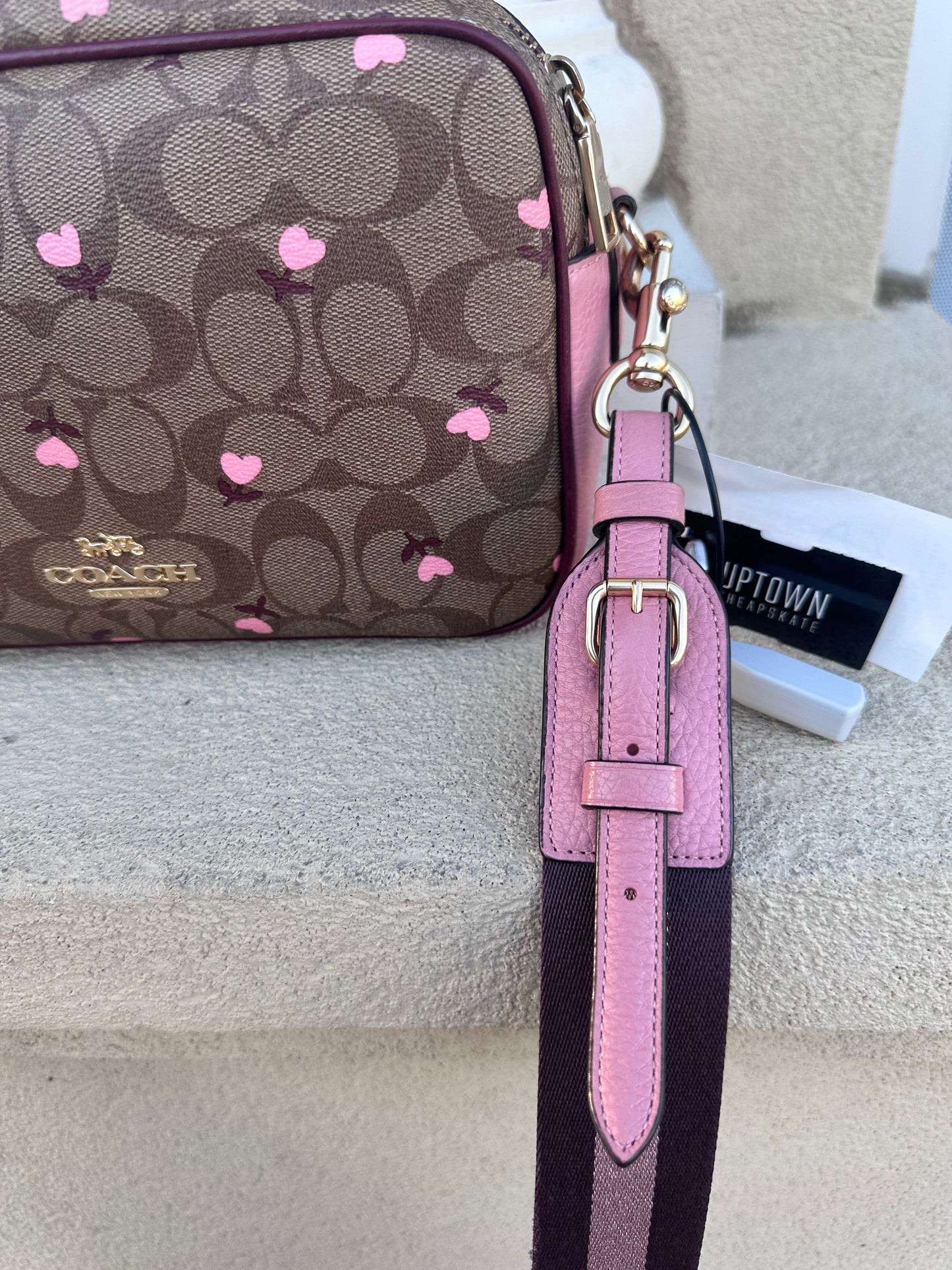 Coach Jes crossbody signature print with floral hearts