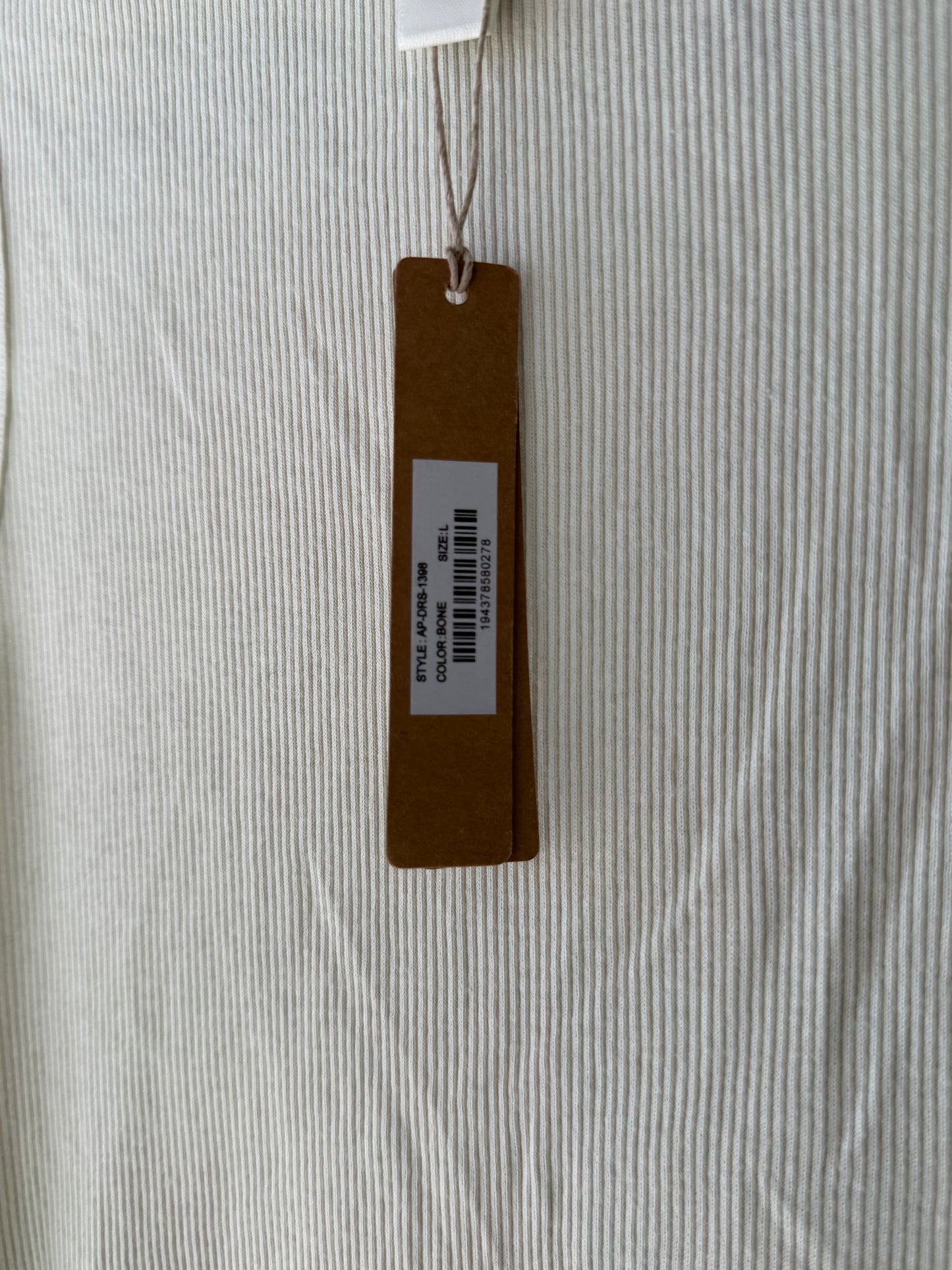 NWT SKIMS ribbed fitted dress in color bone size large