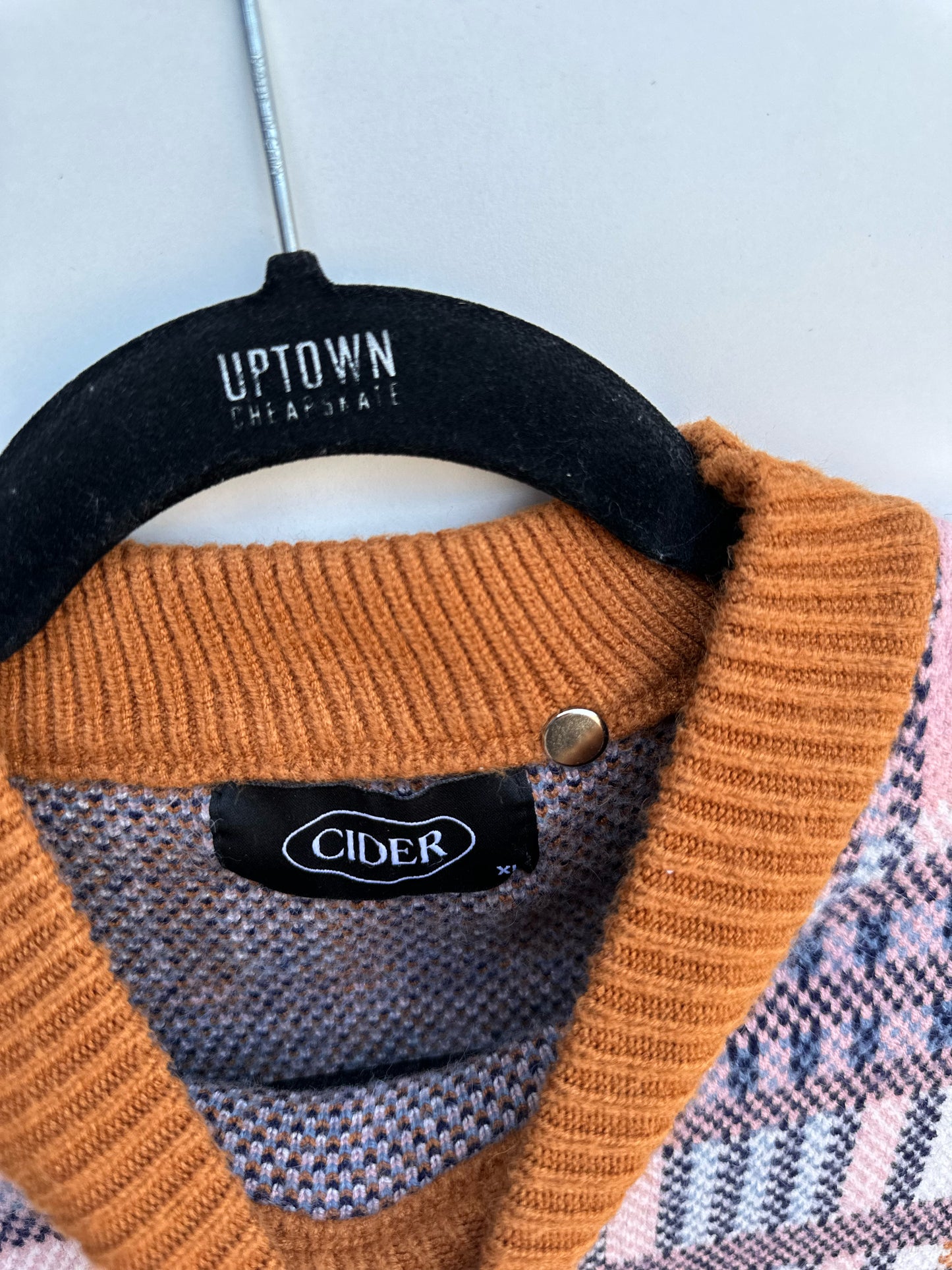 Cider plaid rust sweater vest (XL)