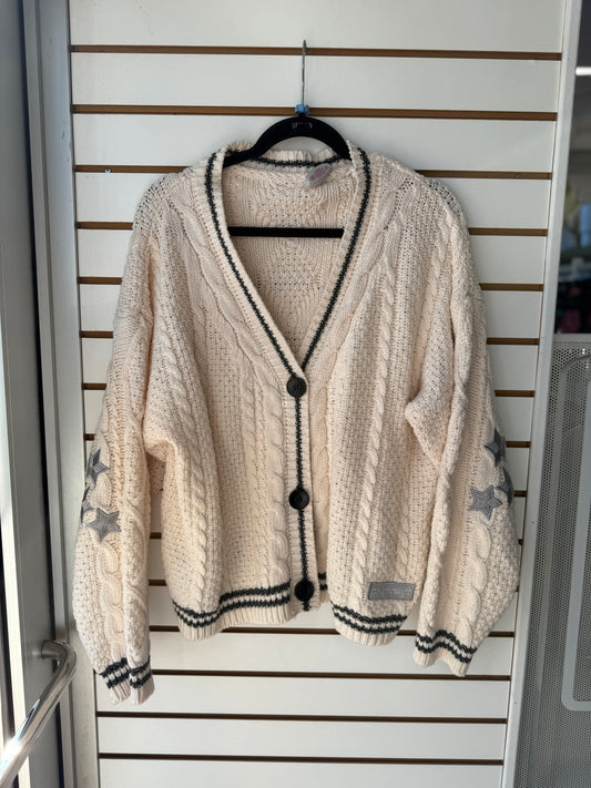 Taylor Swift Folklore cream silver cardigan size M/L