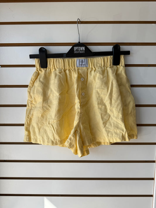Parke yellow linen shorts size small (small flaw on back)