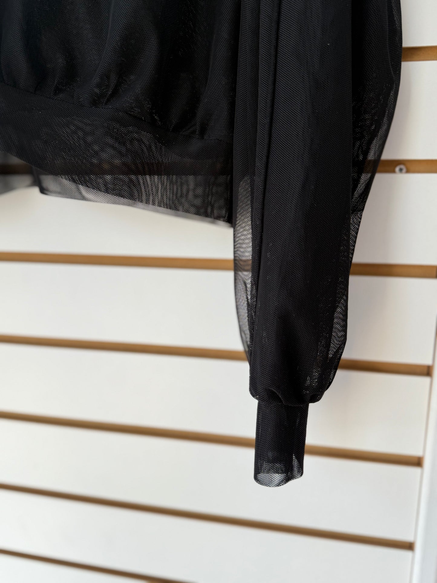 ALO Yoga black sheer mesh studio hoodie size XS