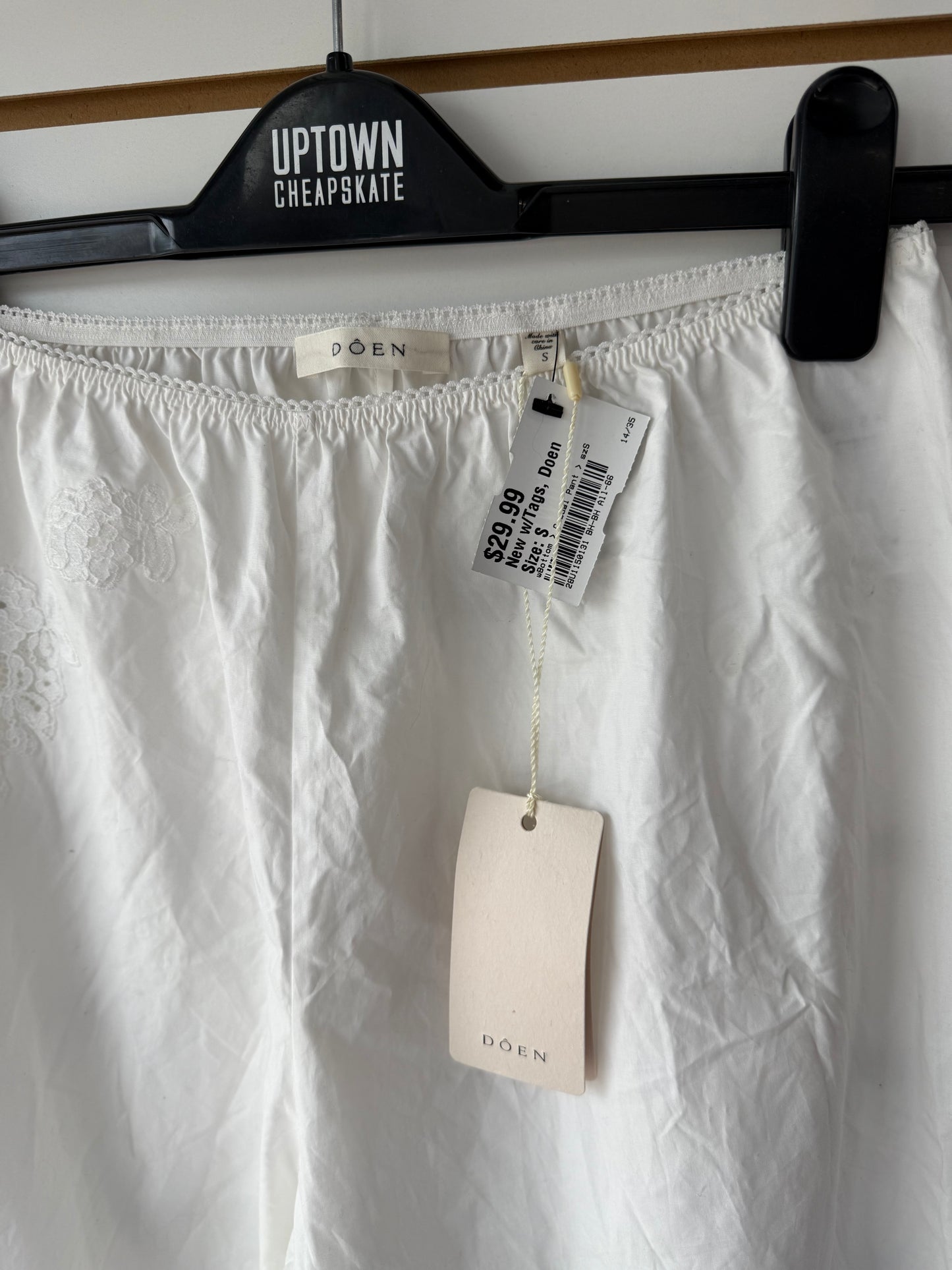 NWT DOEN  linen pants white size small