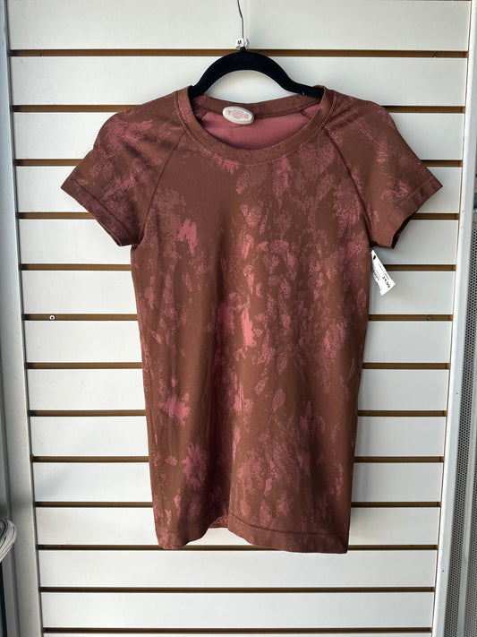 Lululemon swiftly tech tee size 6 shadow bloom roasted