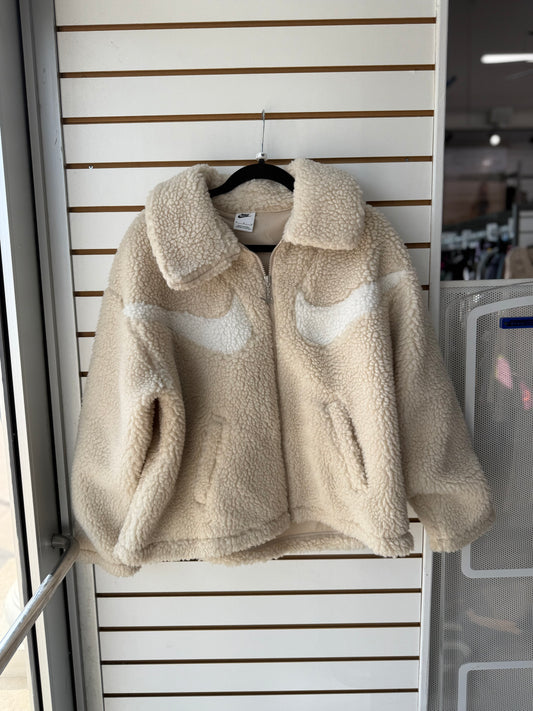 Nike beige sherpa jacket size medium