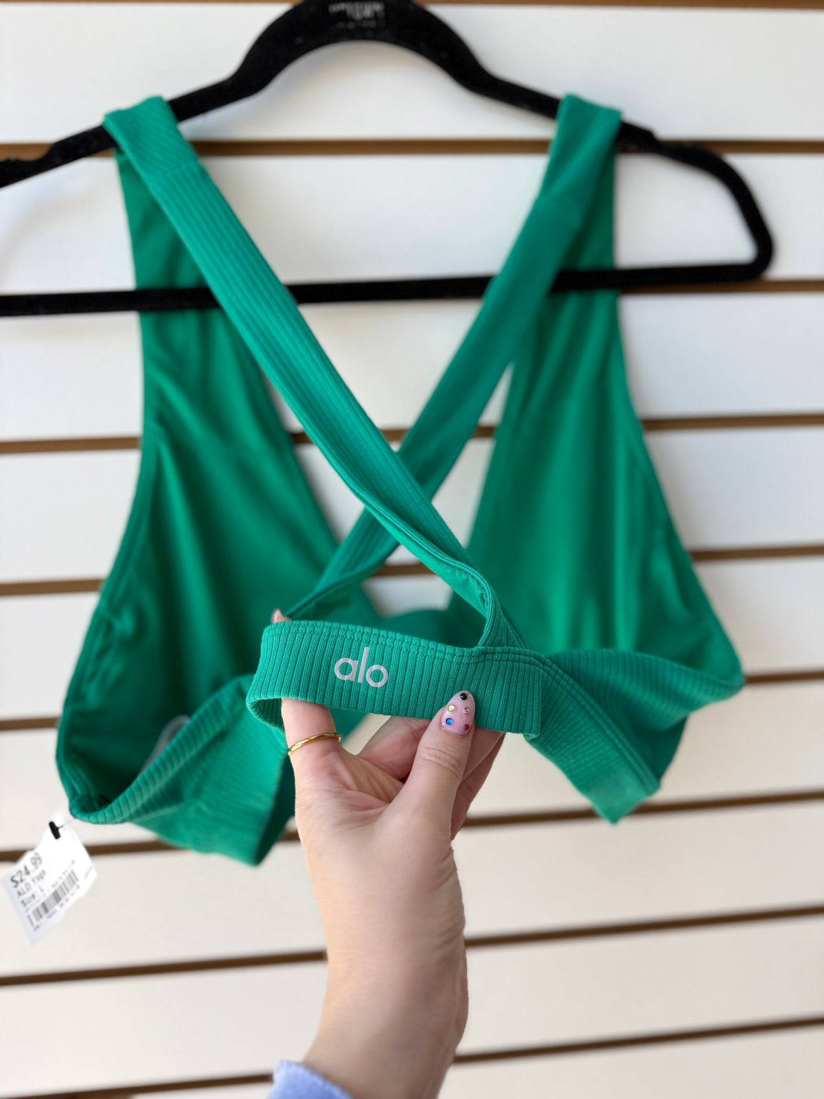 ALO Yoga green sports bra size large