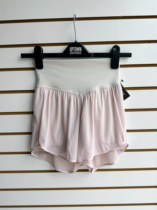 Lululemon pale pink nulu and mesh shorts with cream waistband size 2