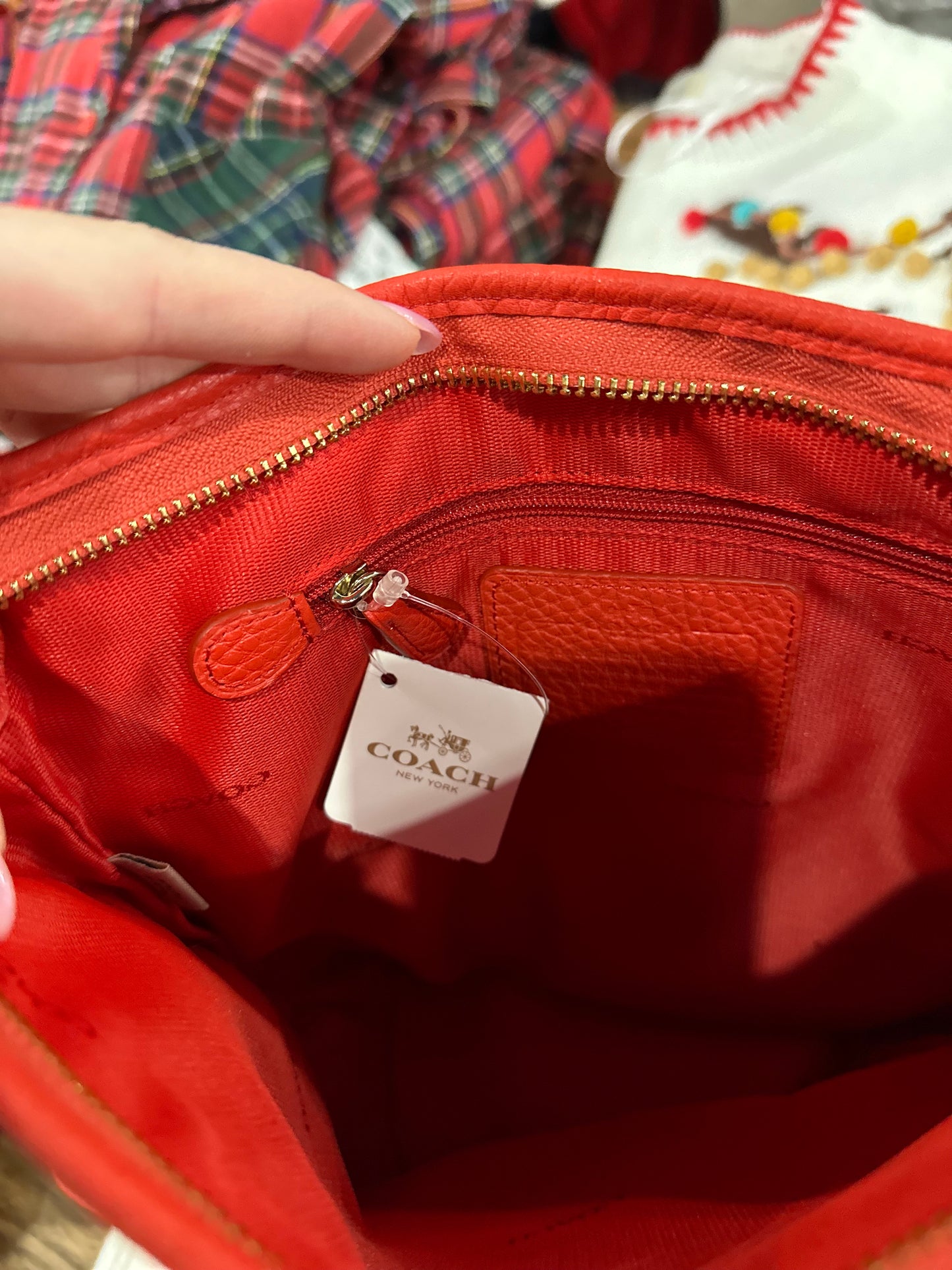 RESERVED NWT Coach red bucket bag