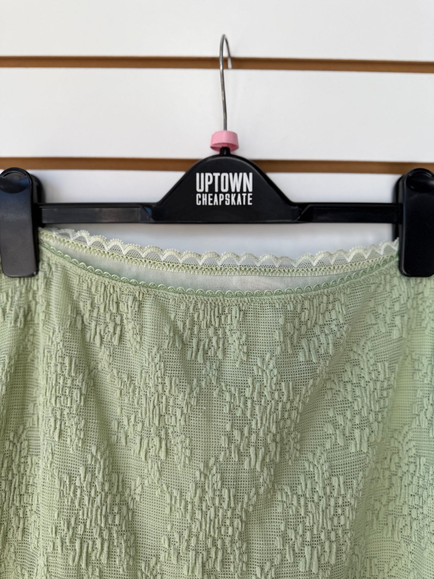 Intimately Free People green lace midi slip skirt , medium