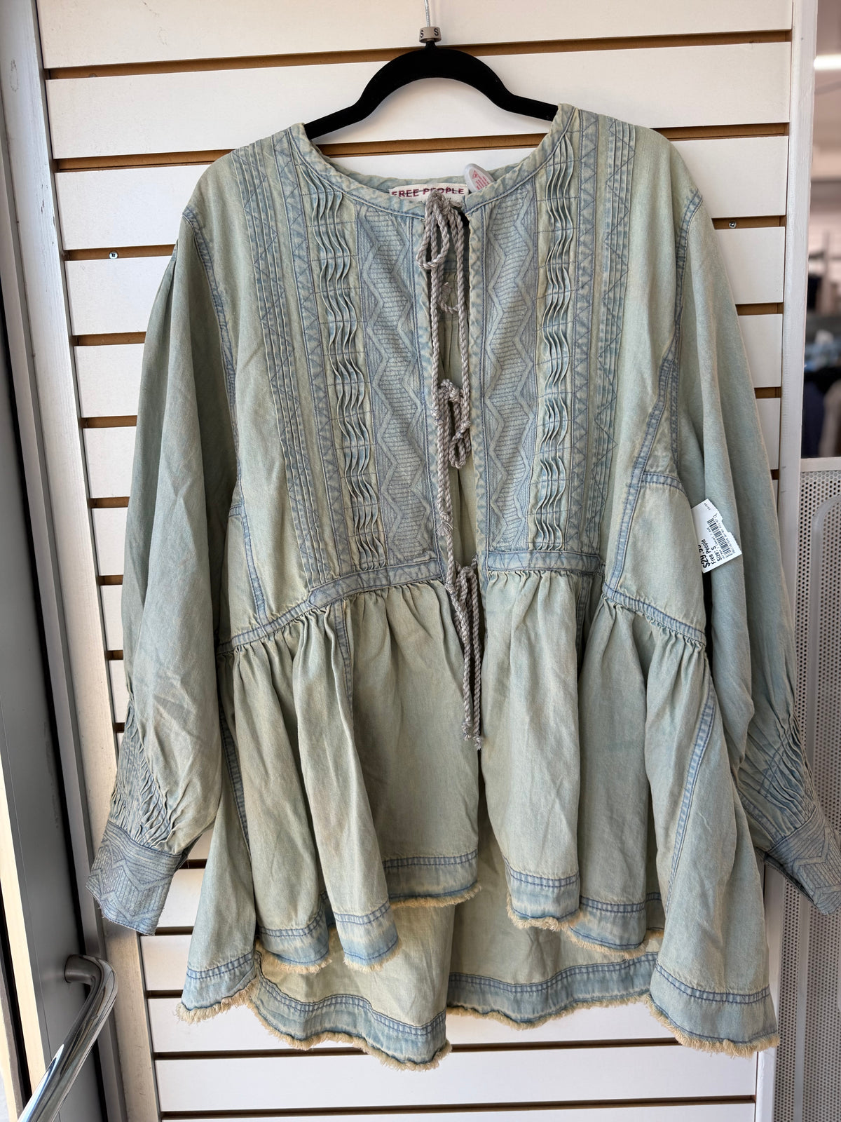 Free People denim tunic blouse size Small (oversized)