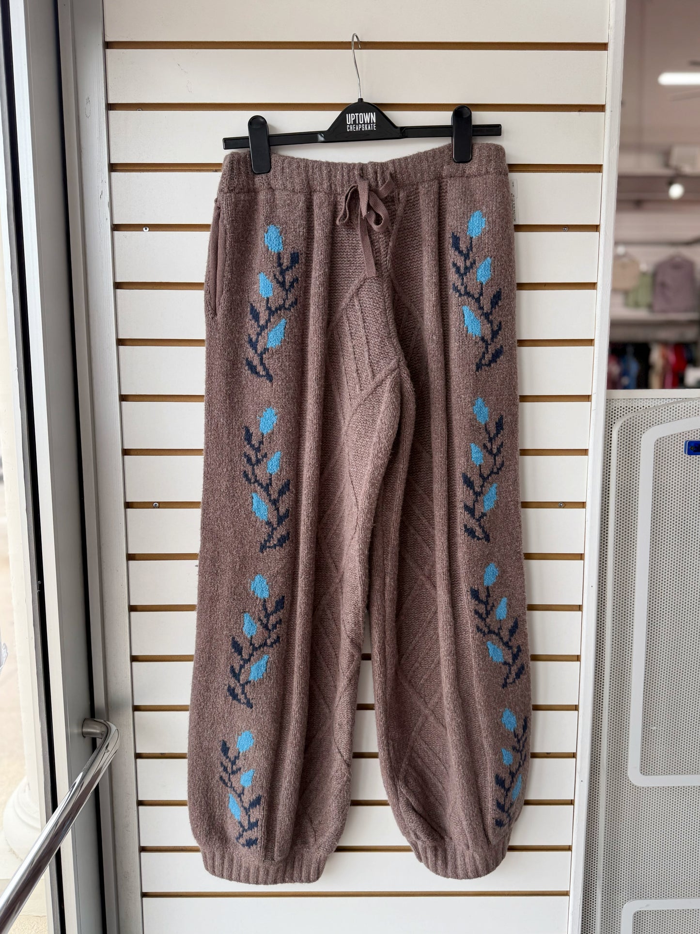 Free People Greer brown knit pants size small