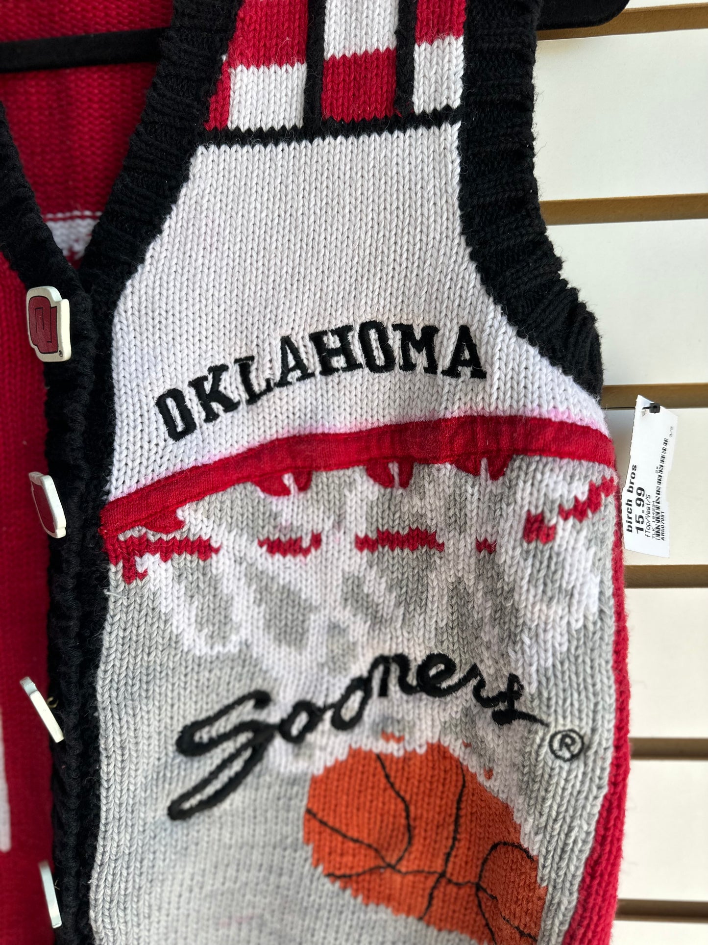 VINTAGE OU Sooners knit sweater vest size small