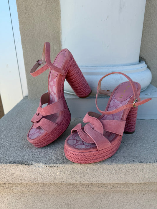 Coach pink Talina heel sandal size 7