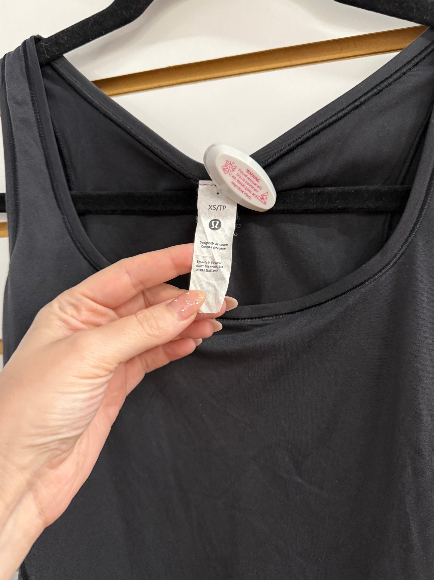 Lululemon black thong bodysuit size XS