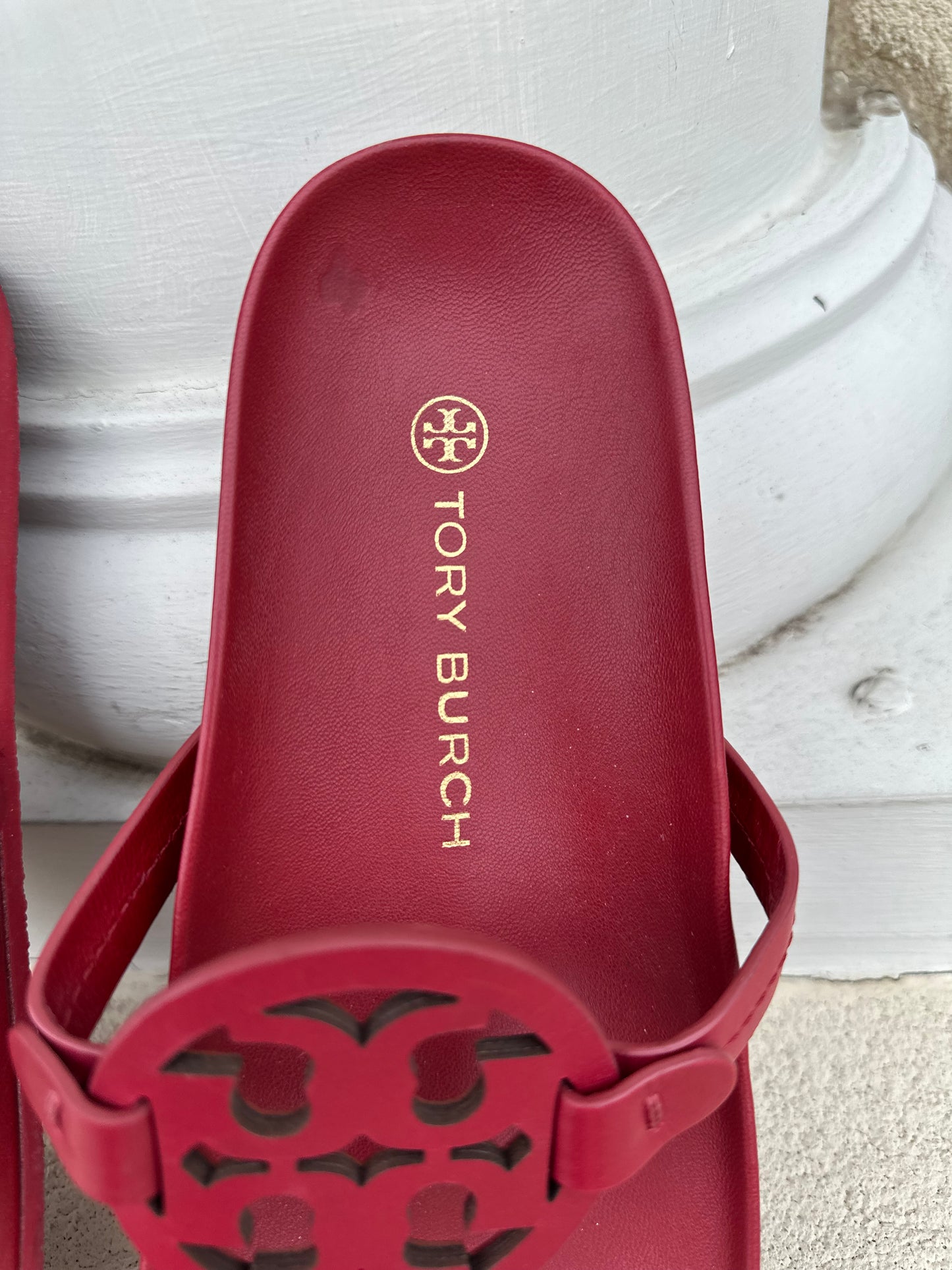 Tory Burch red Miller cloud sandals size 10