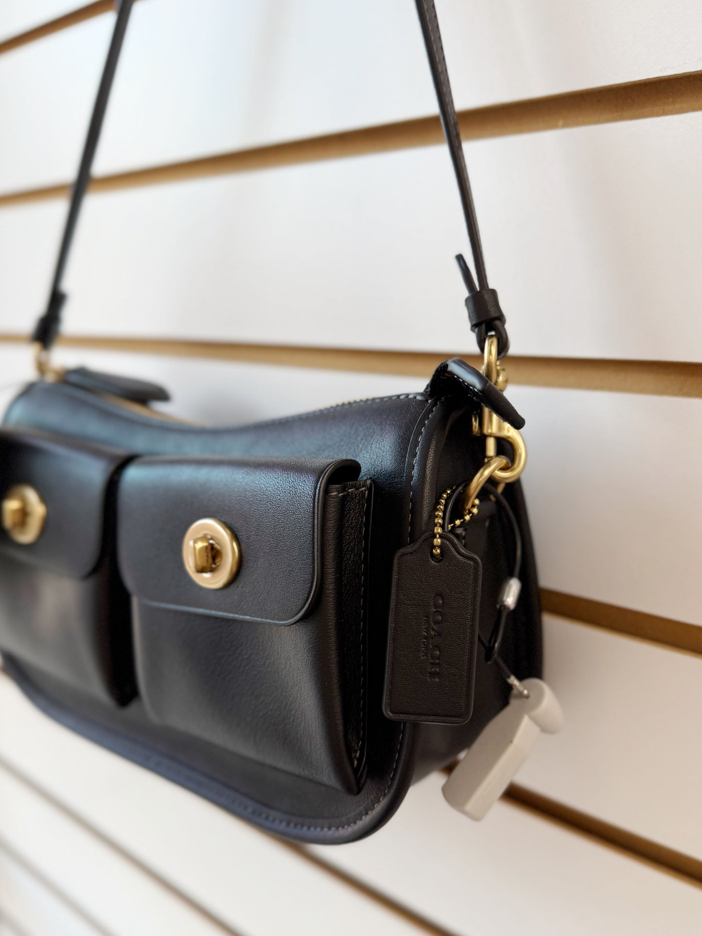 Coach Twin Turnlock Waverly black bag with/ crossbody strap & dustbag