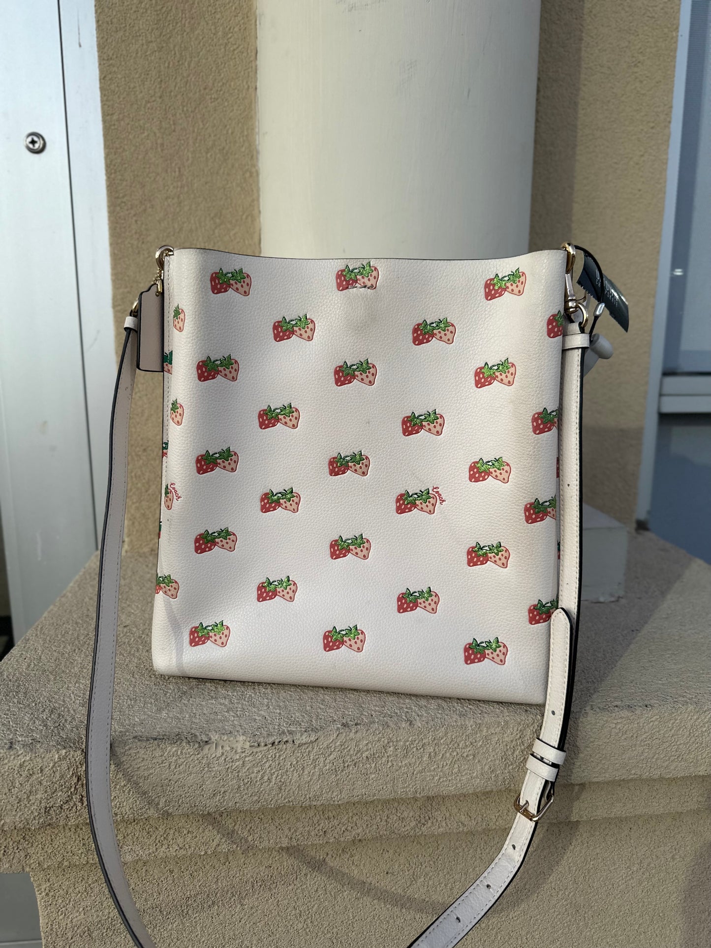 Coach Mollie bucket bag with strawberry print