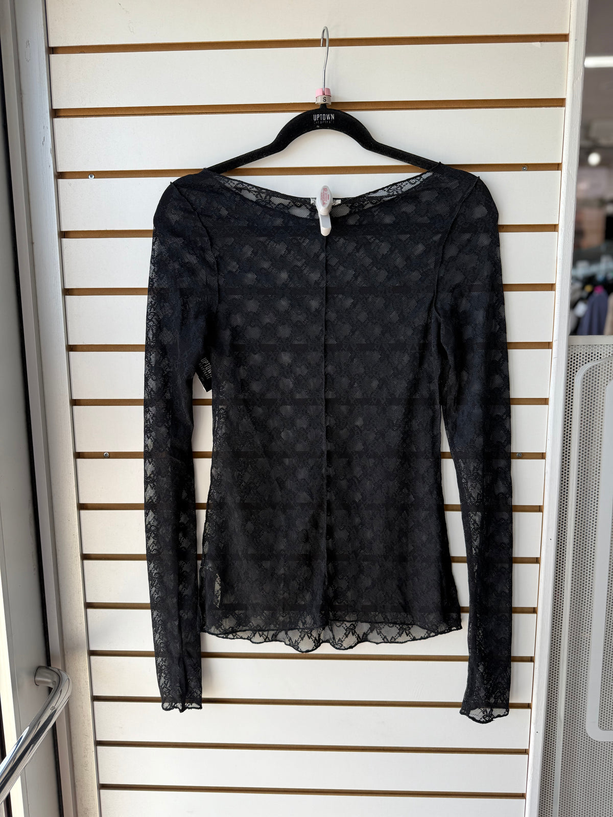 Free People black lace long sleeve size small