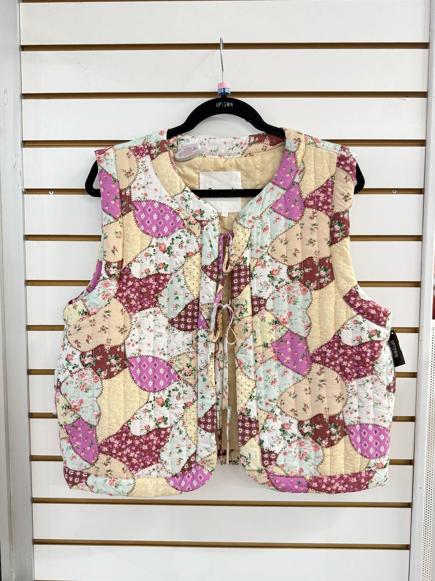 & Merci quilted floral patchwork vest size large