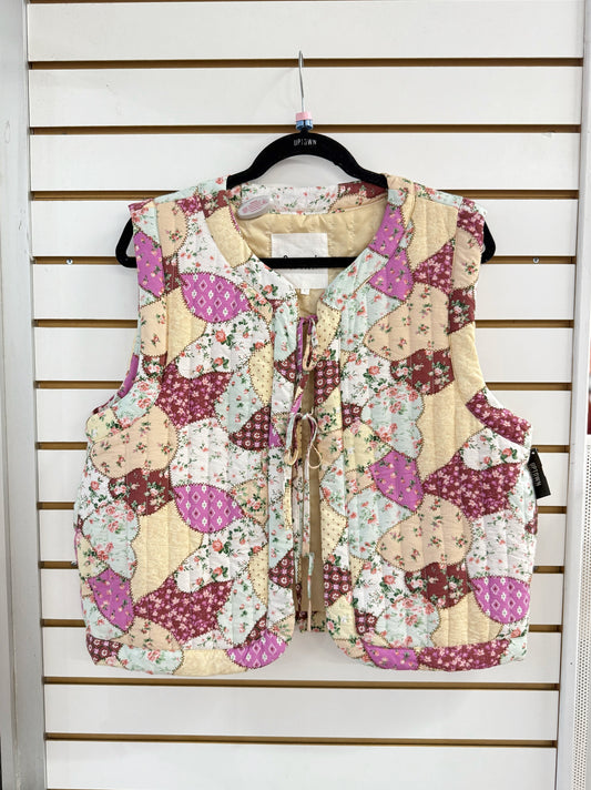 & Merci quilted floral patchwork vest size large